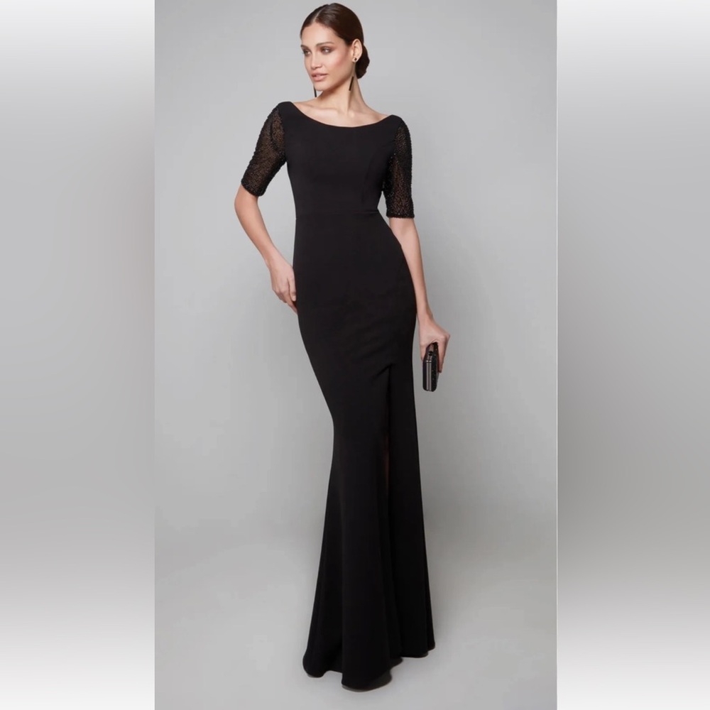 Norma Kamali Off-the-Shoulder Fishtail Gown Black